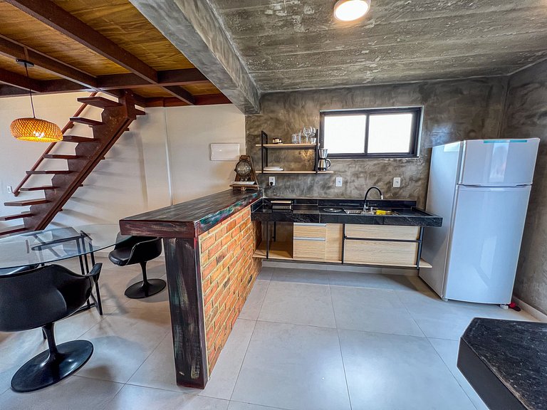 Flat Moderno com Mezanino - 301 Villa Noah